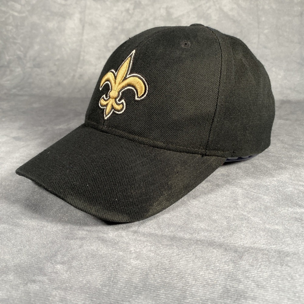 NFL New Orleans Saints Hat Cap Reebok Adjustable Strapback‎ Black NFL